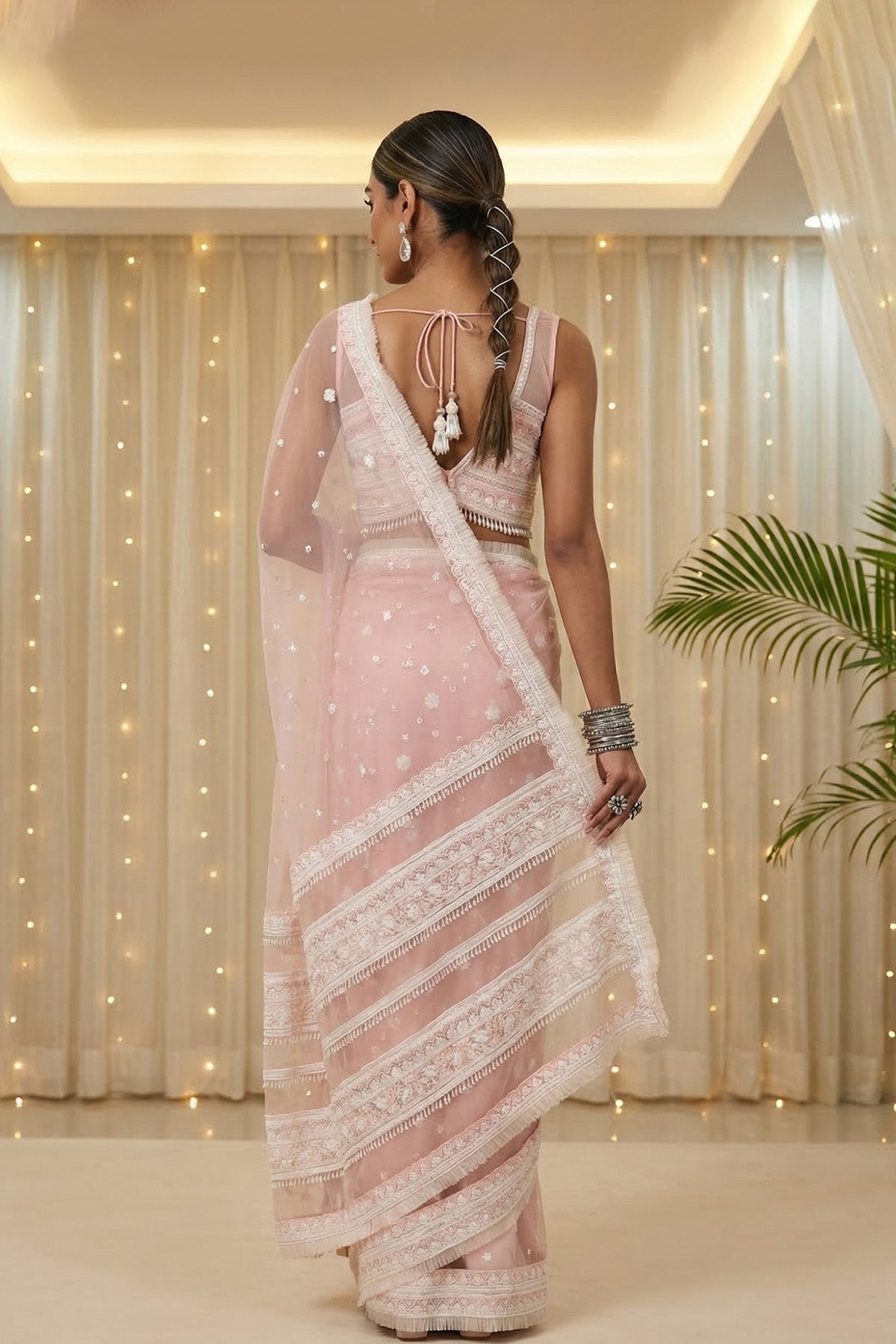Pink Sequence Saree