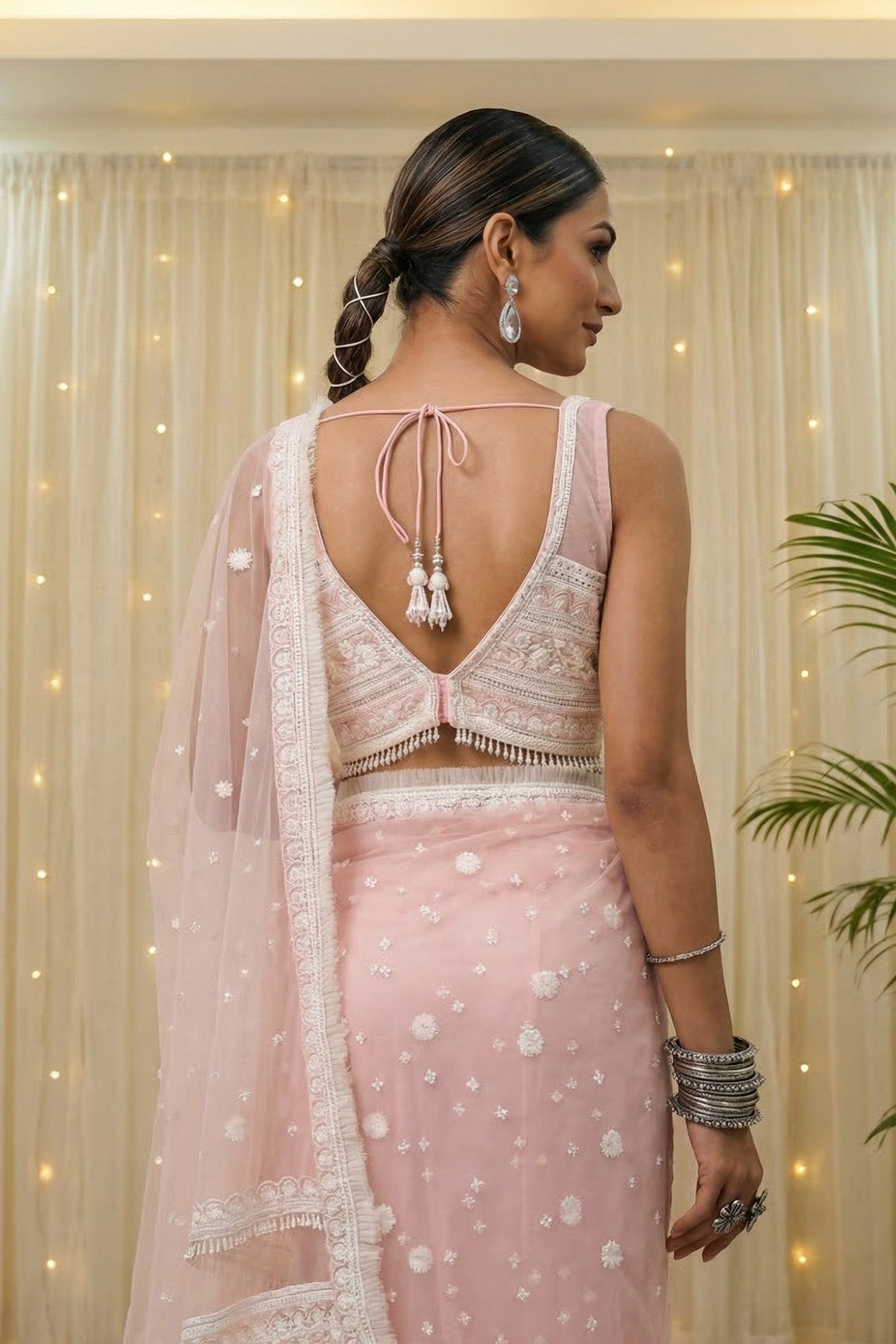 Pink Sequence Saree