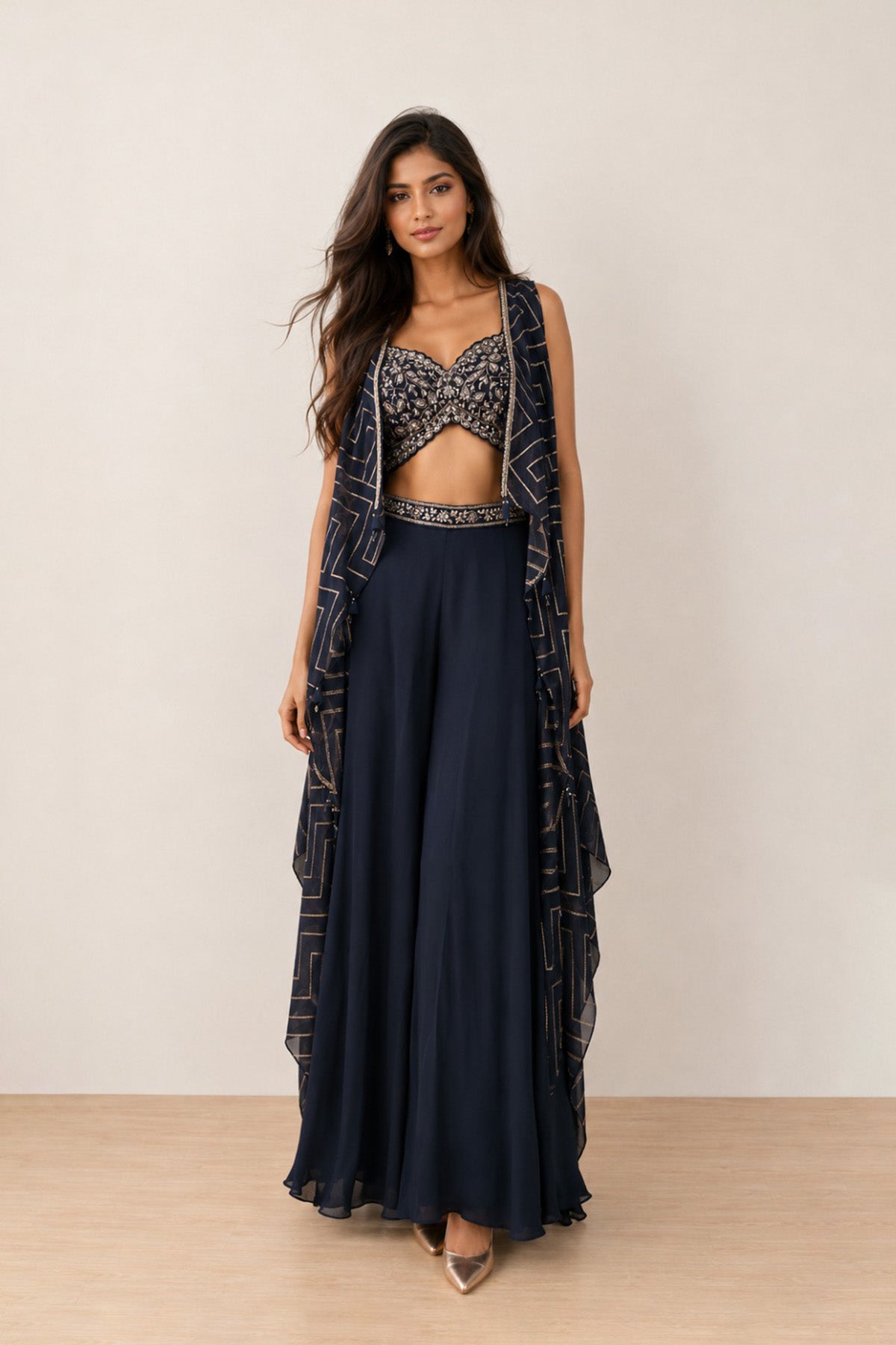 Black Clara Jacket Plazo Co-ord Set