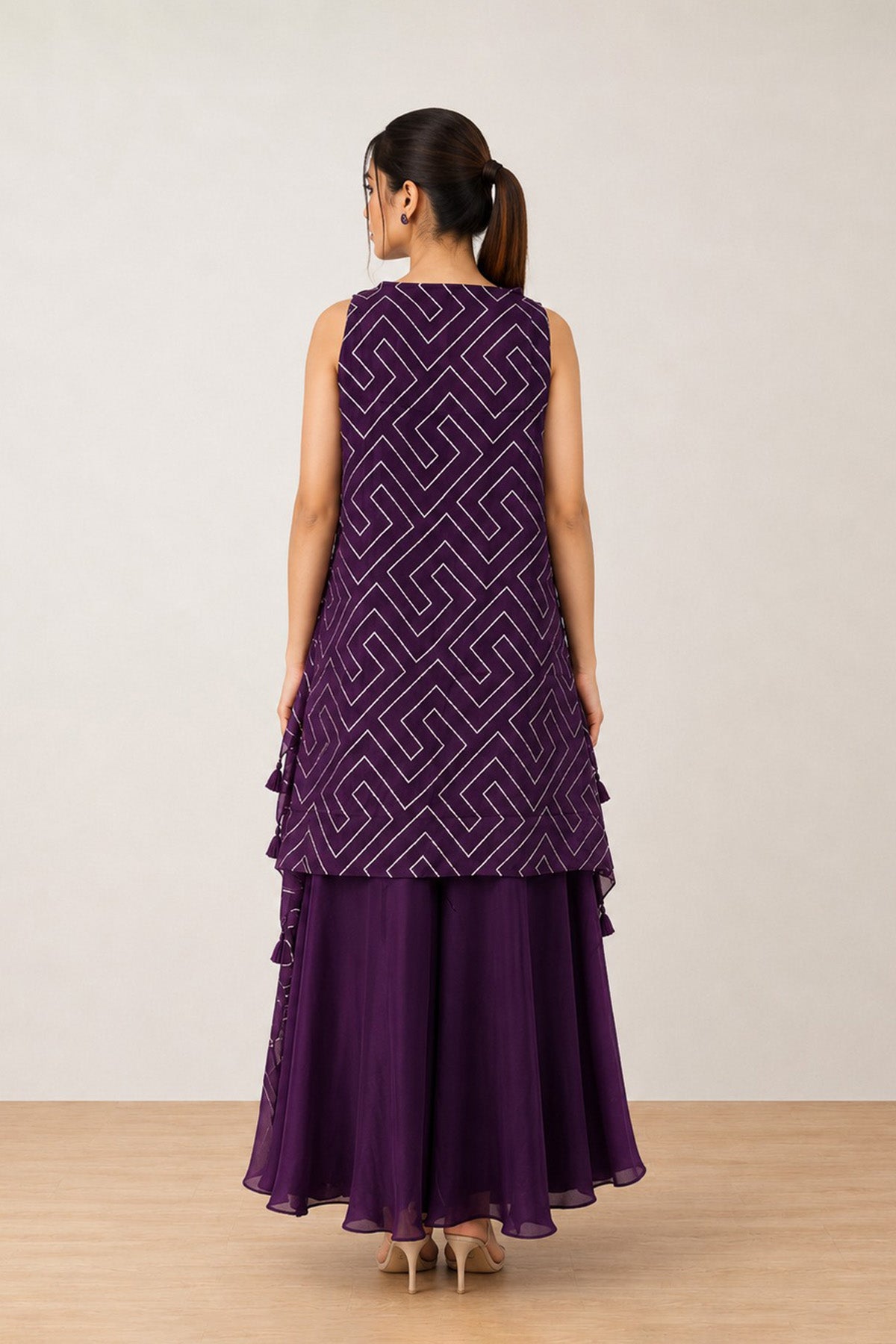 Purple Clara Jacket Plazo Co-ord Set