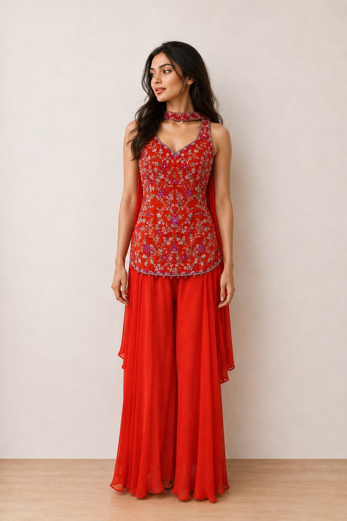 Orange Jiya Short Kurti Set