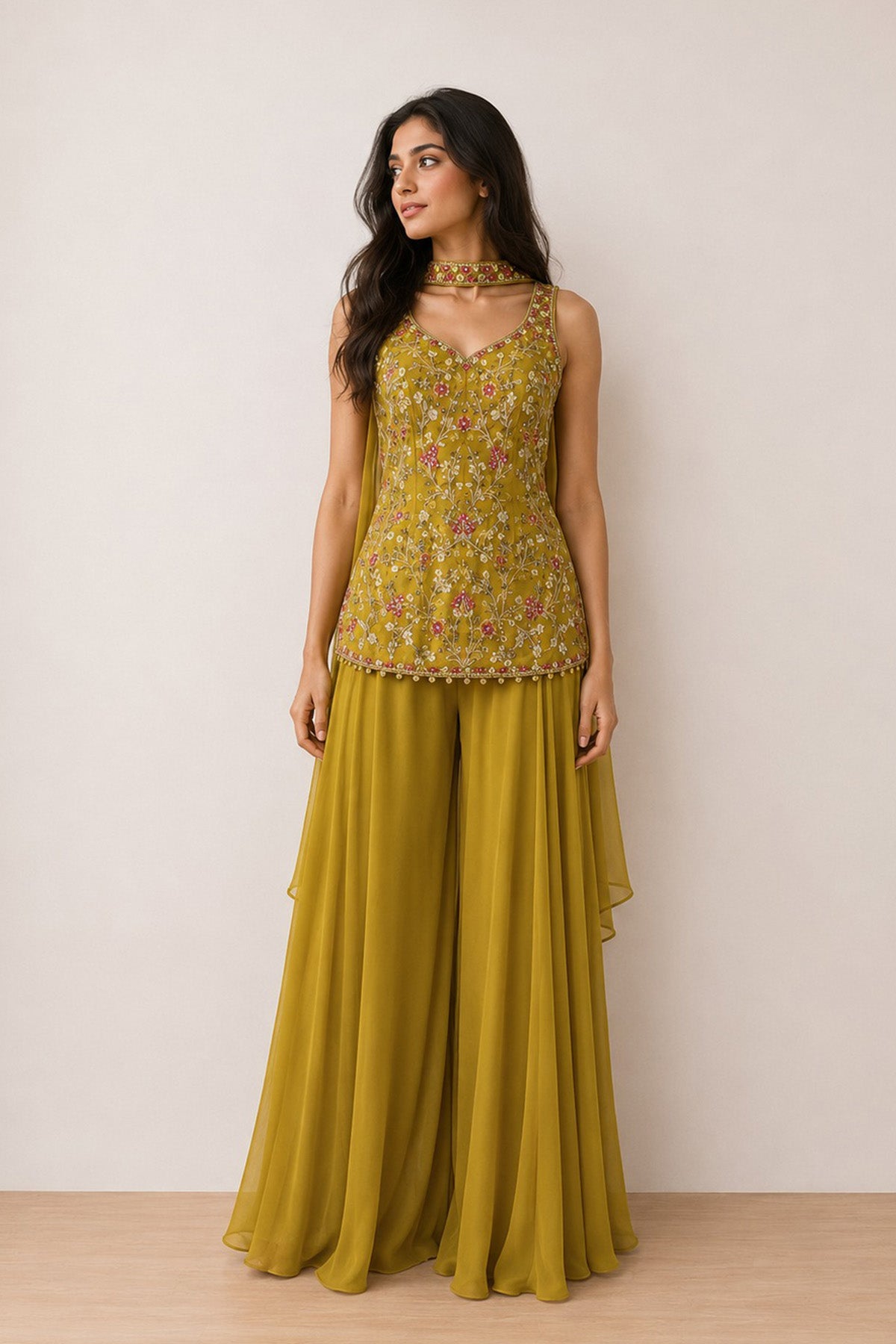 Yellow Jiya Short Kurti Set