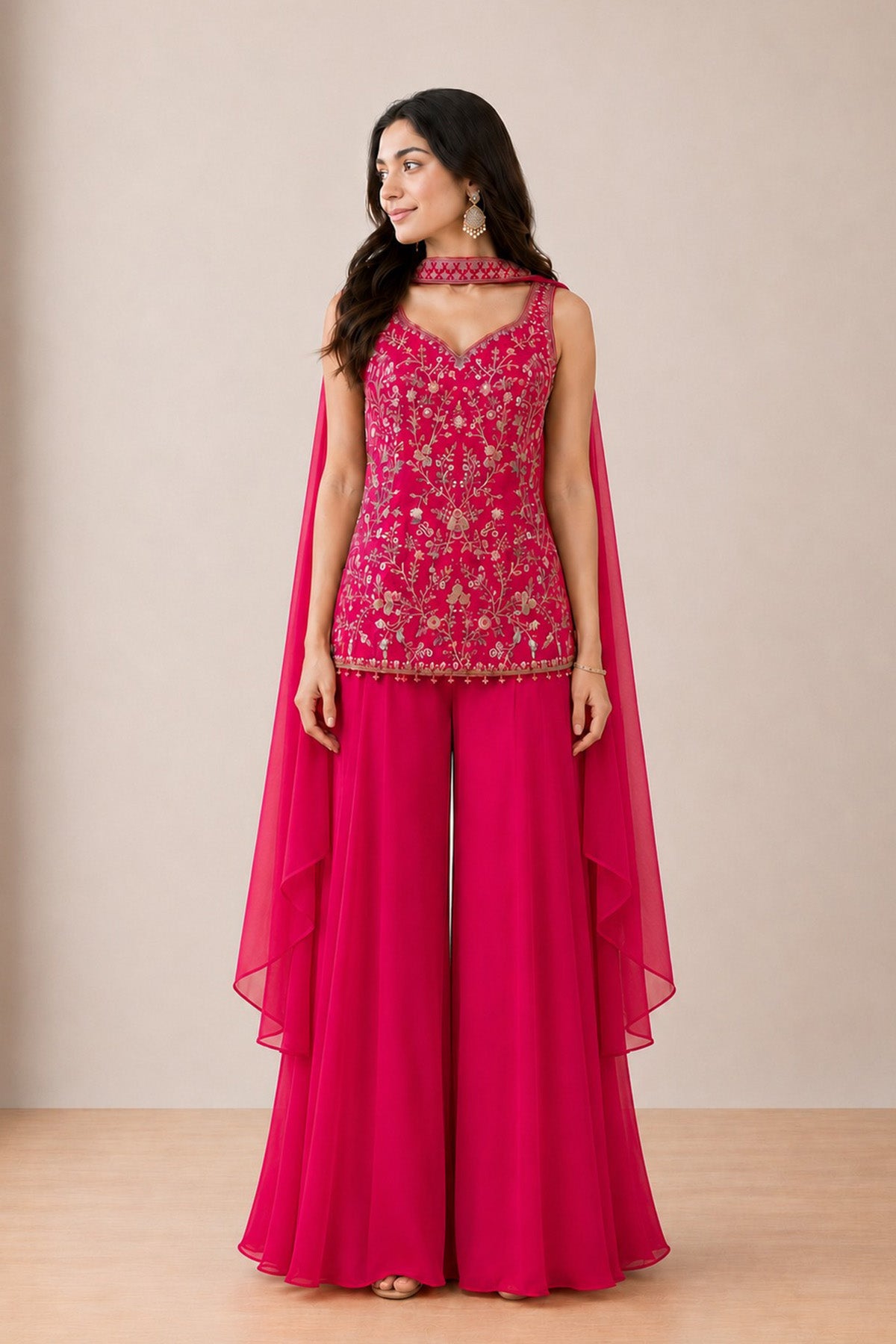 Pink Jiya Short Kurti Set