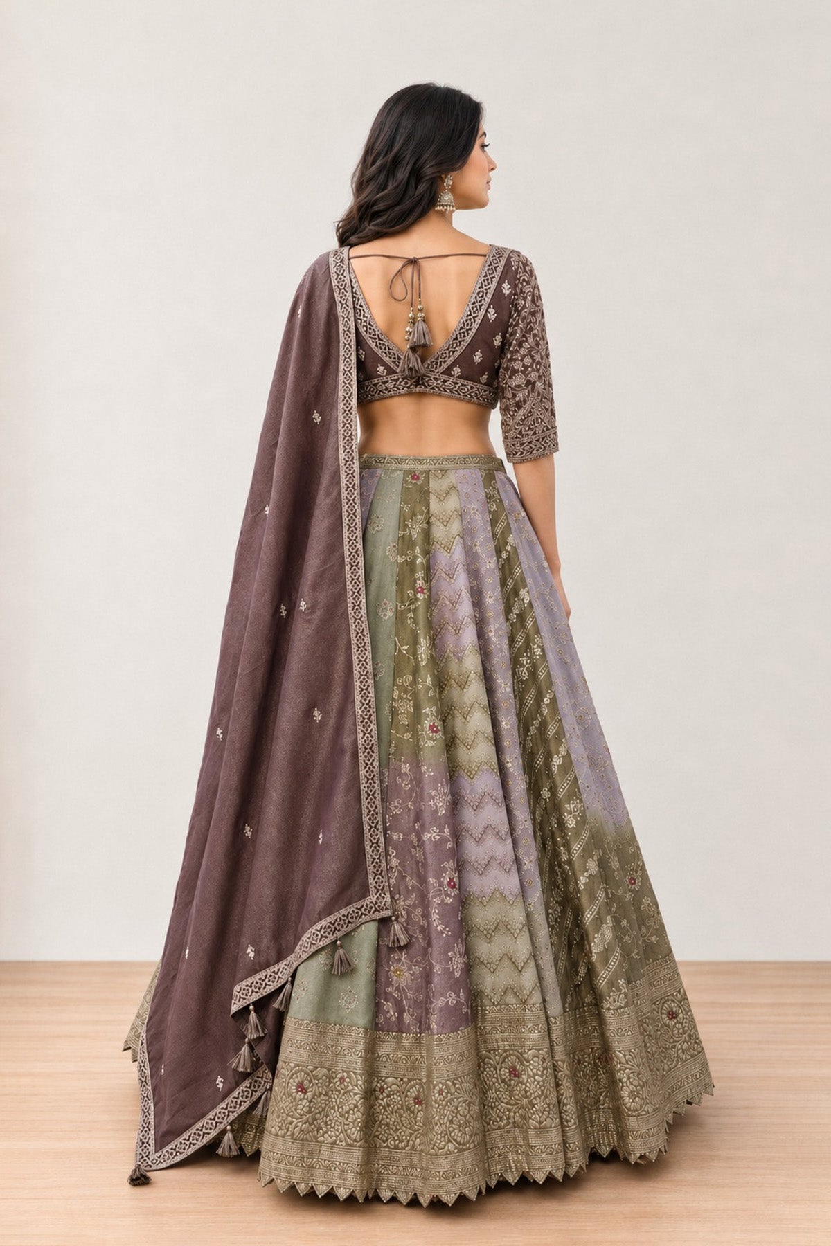 Green & Purple Mallika Ghagra Set