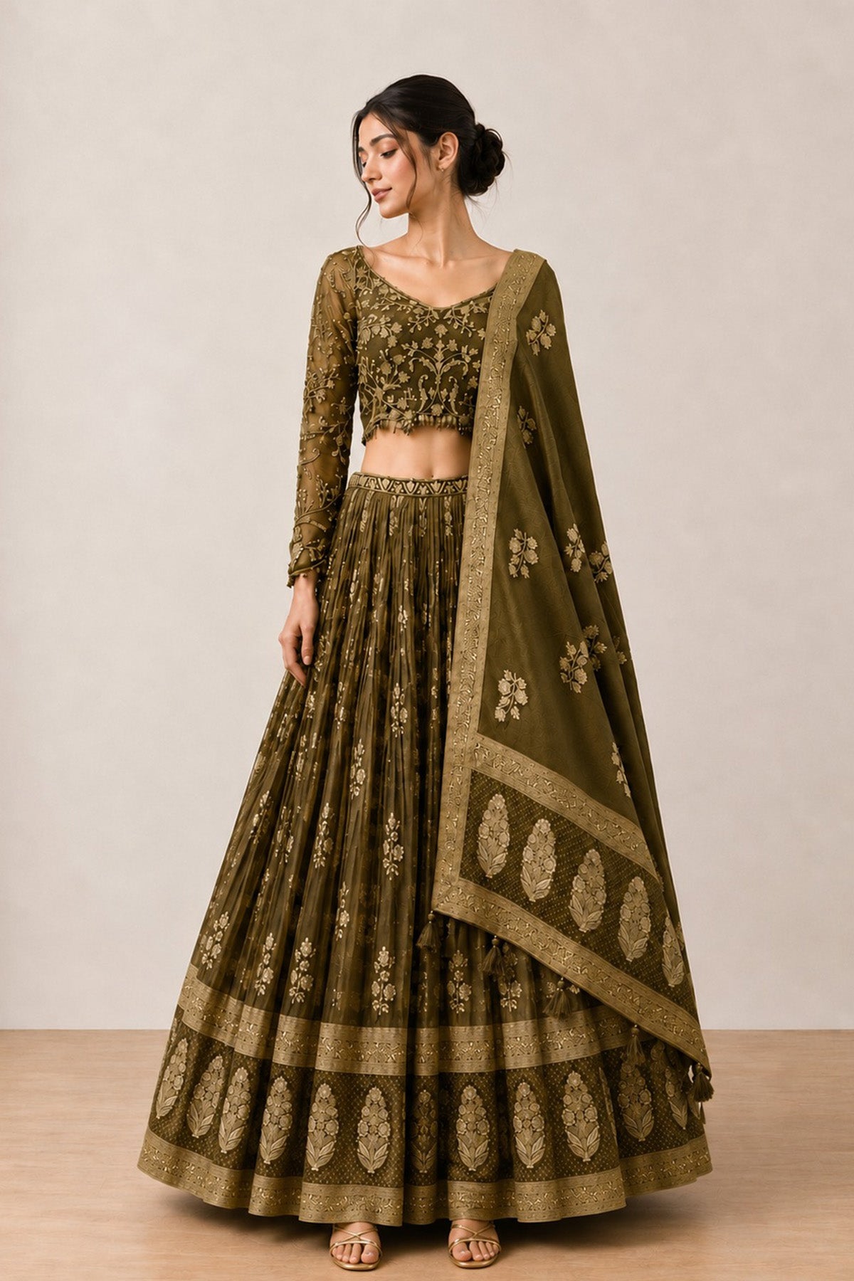 Green Naisha GhagraSet