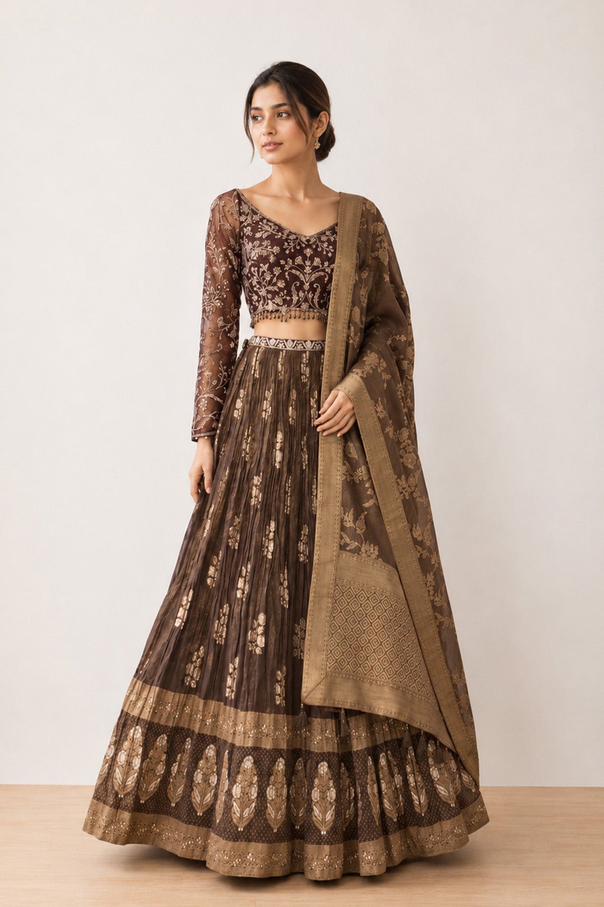 Brown Naisha GhagraSet