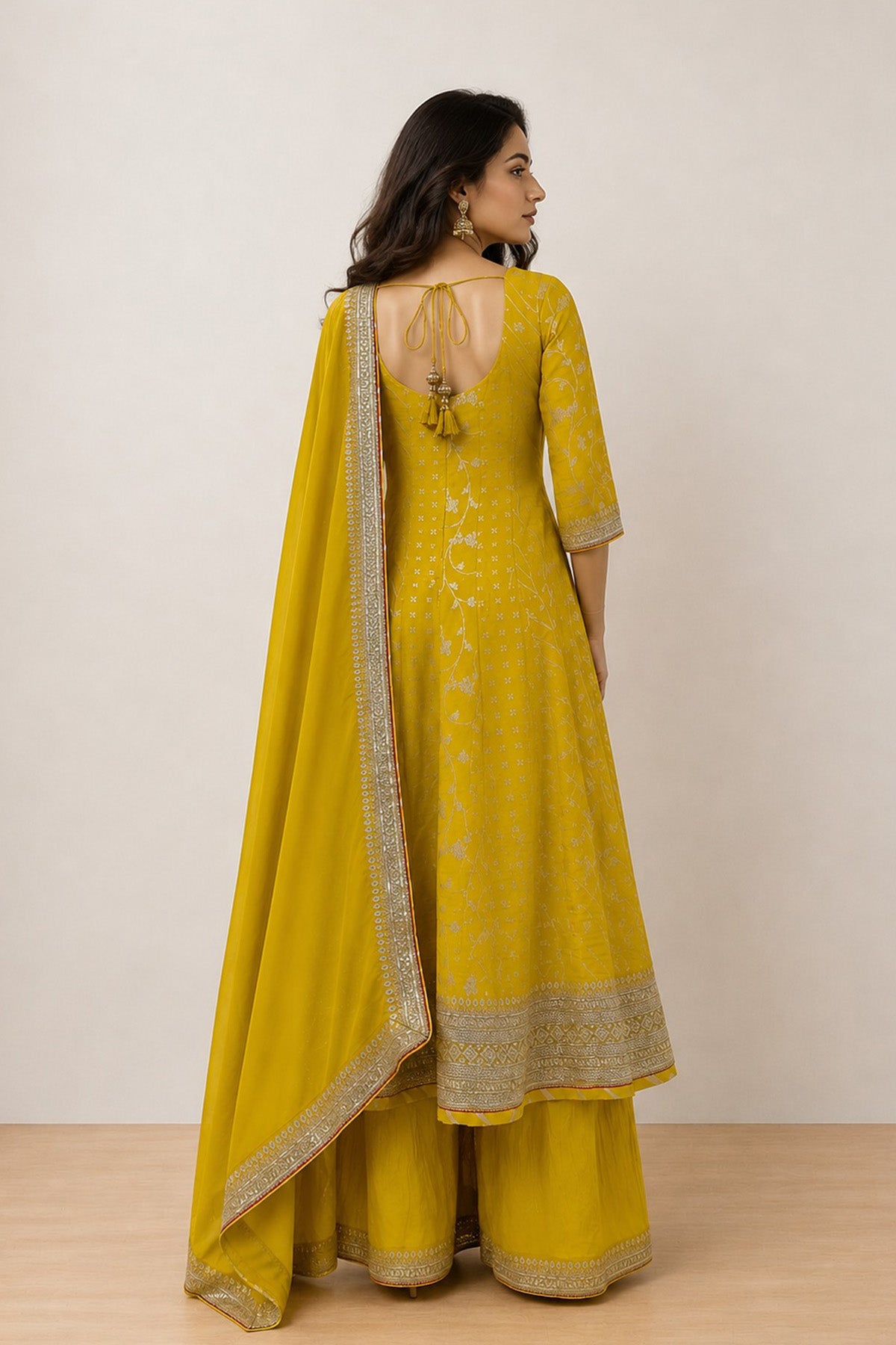 Yellow Nirjala Anarkali Set
