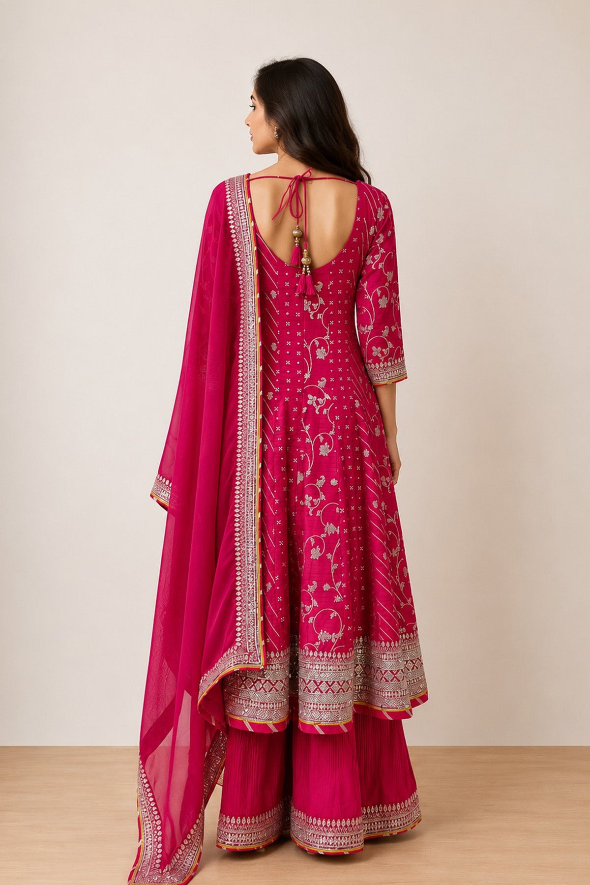 Pink Nirjala Anarkali Set