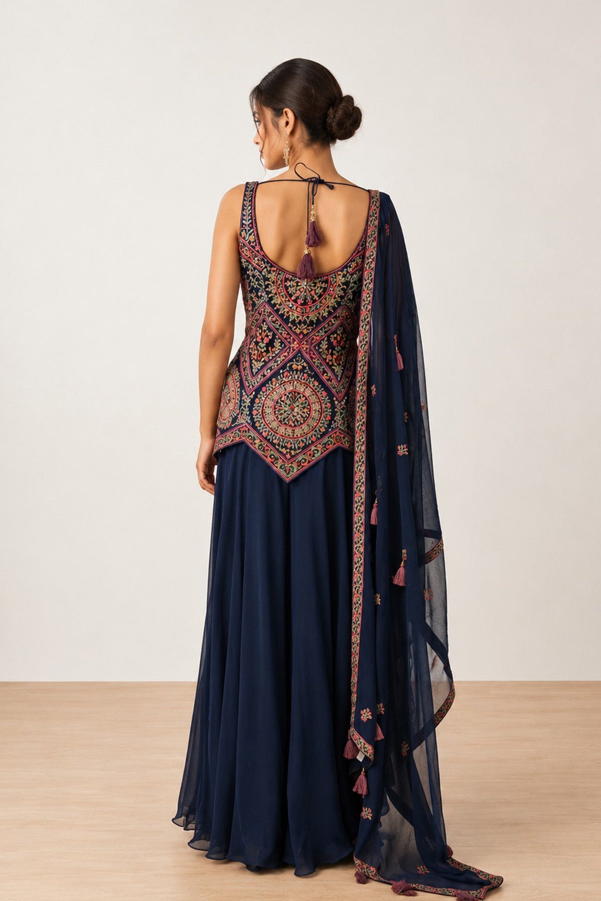 Blue Reena Short Kurti Set