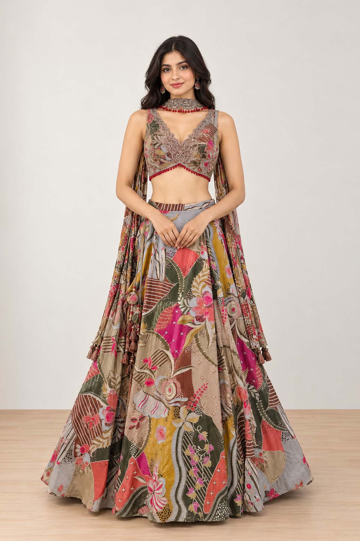 Multicolour Uma Ghagra Set