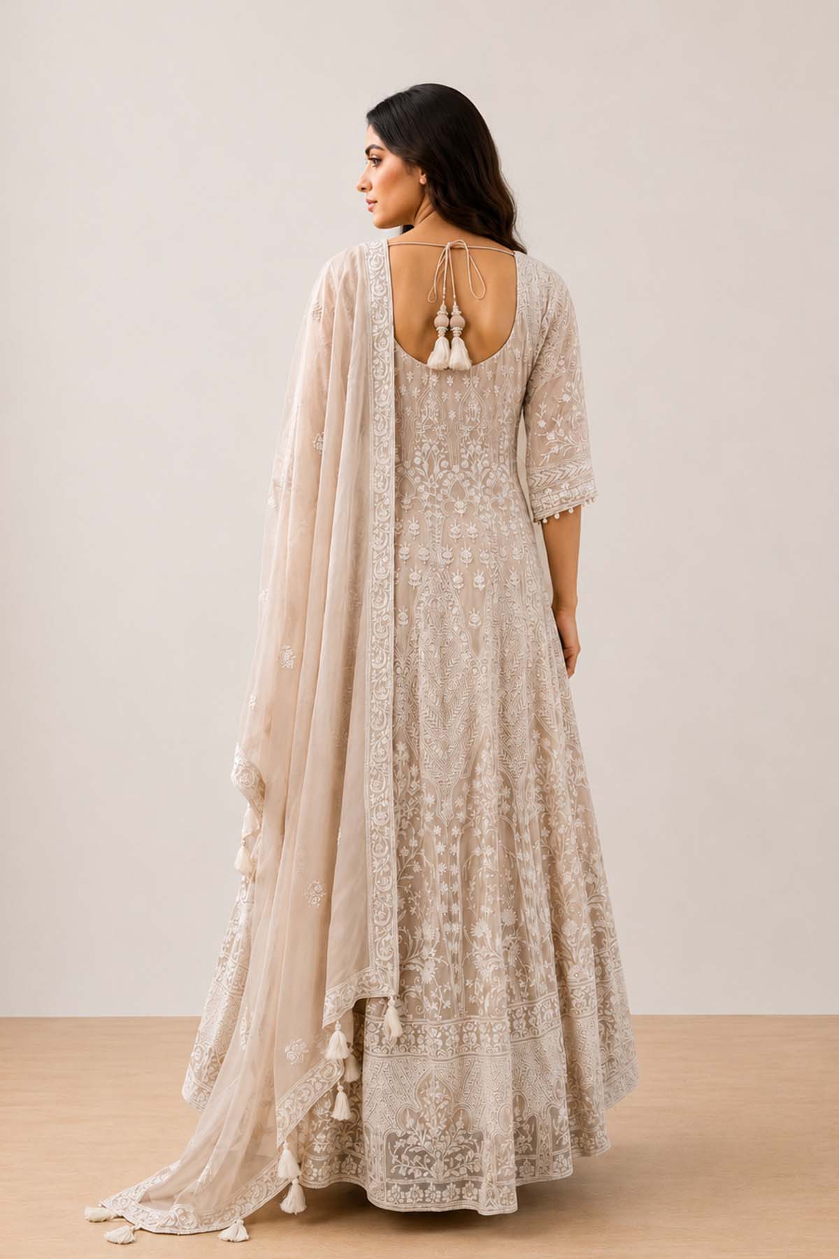Beige Yashvi Anarkali Set