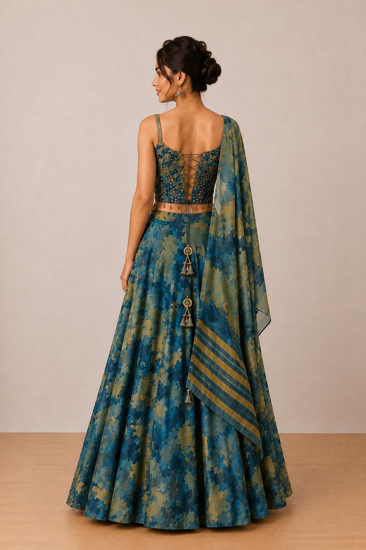 Blue Des  Ghagra Set
