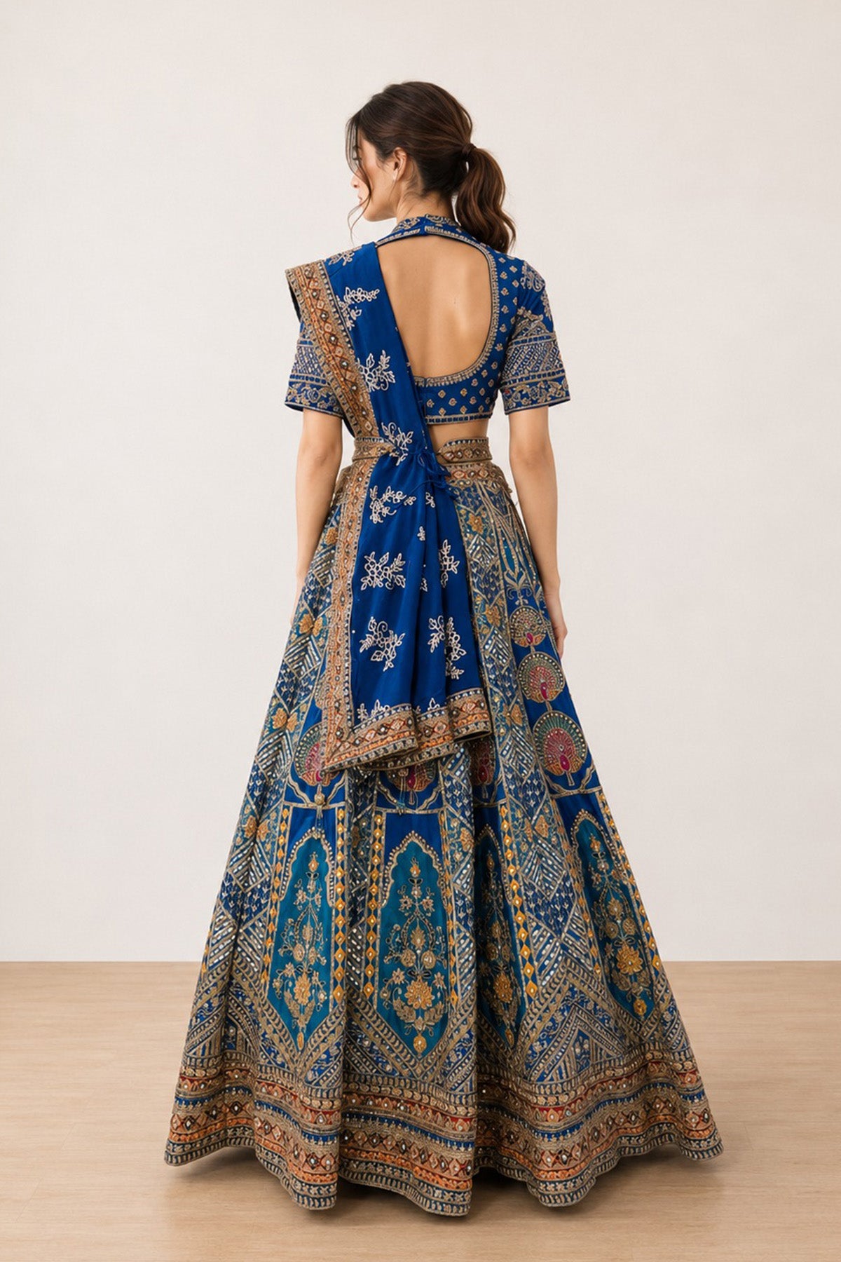 Blue Sheen Ghagra Set