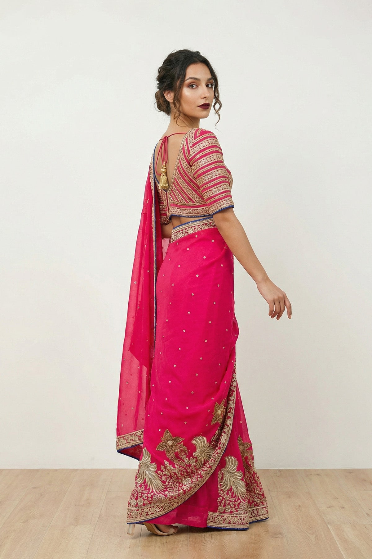 Pink Tree Saree