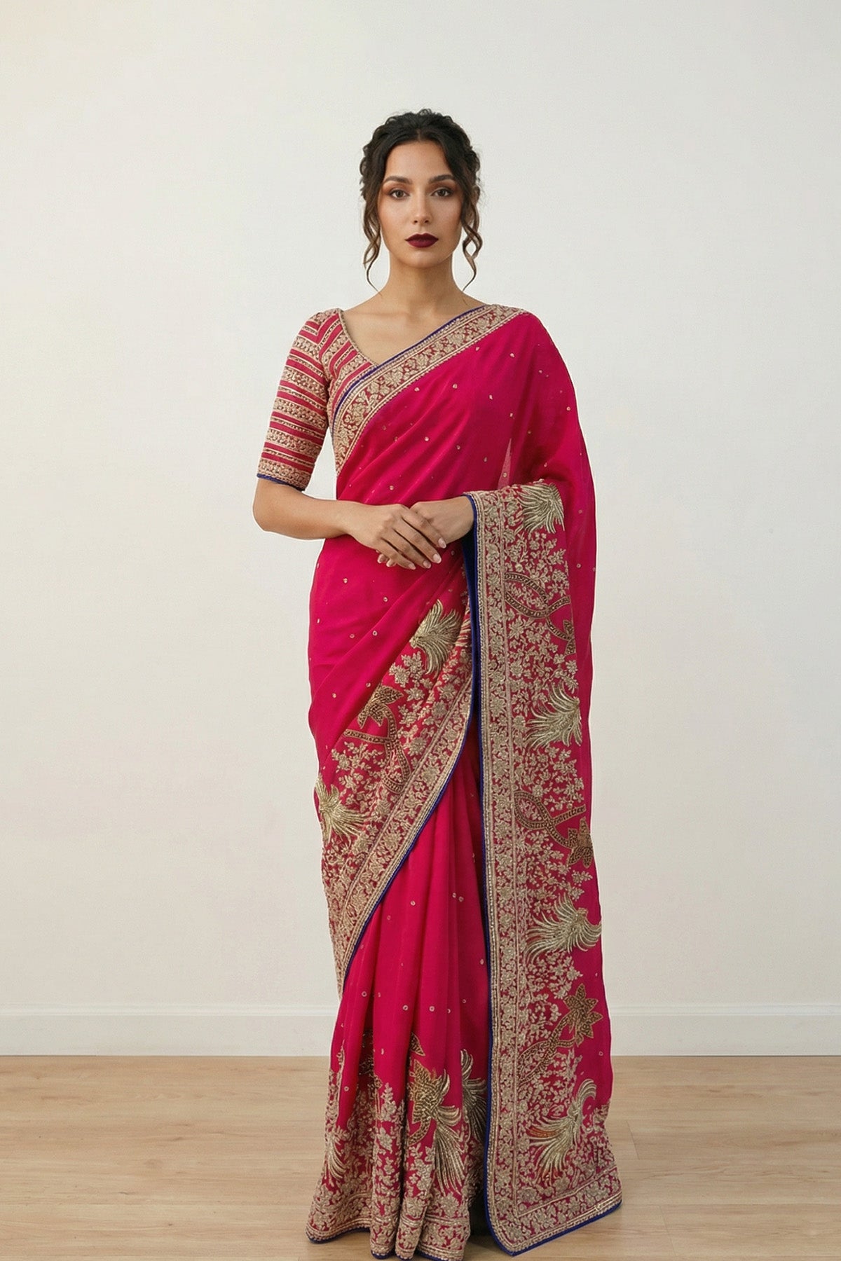 Pink Tree Saree