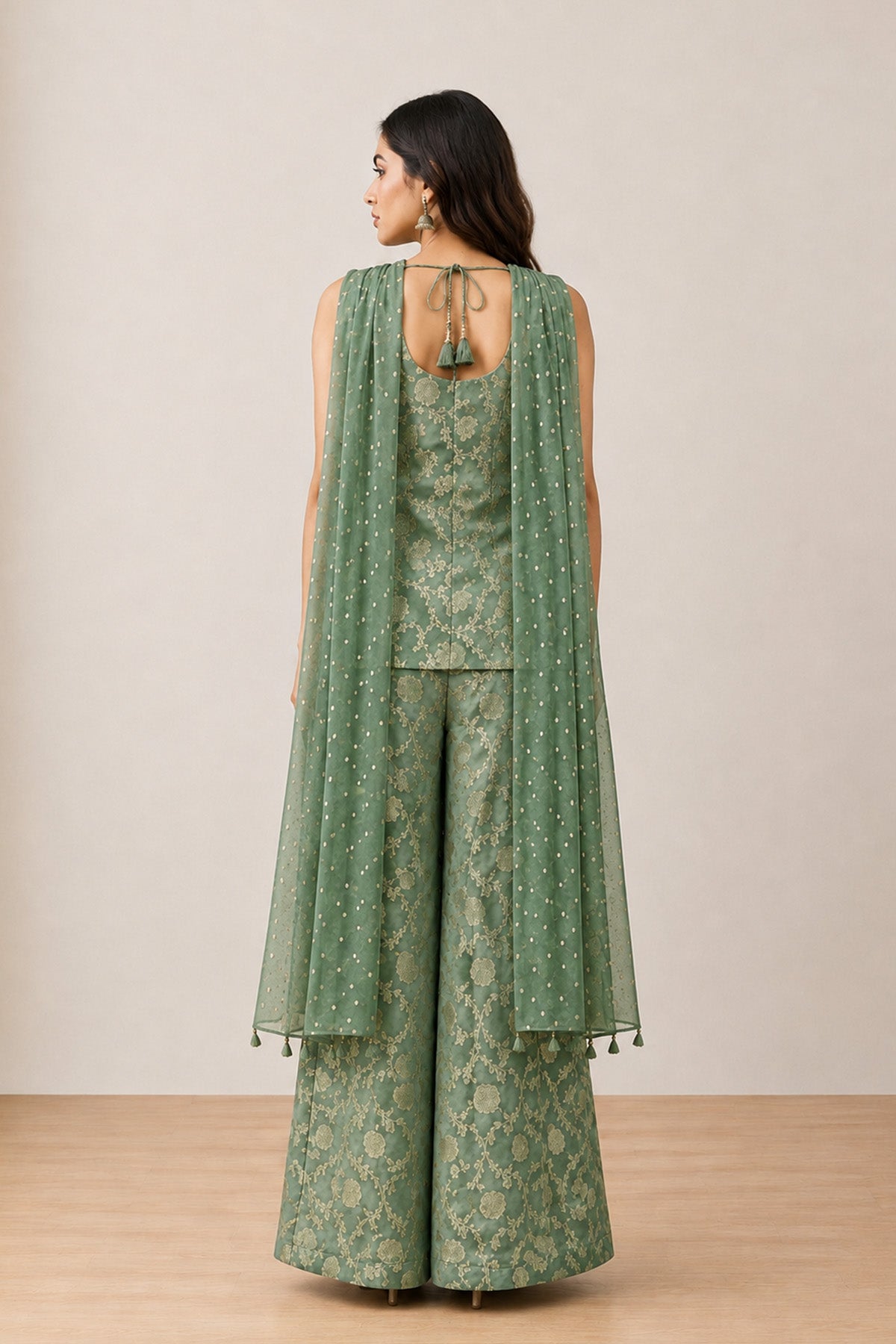 Green Des Short Kurti Set