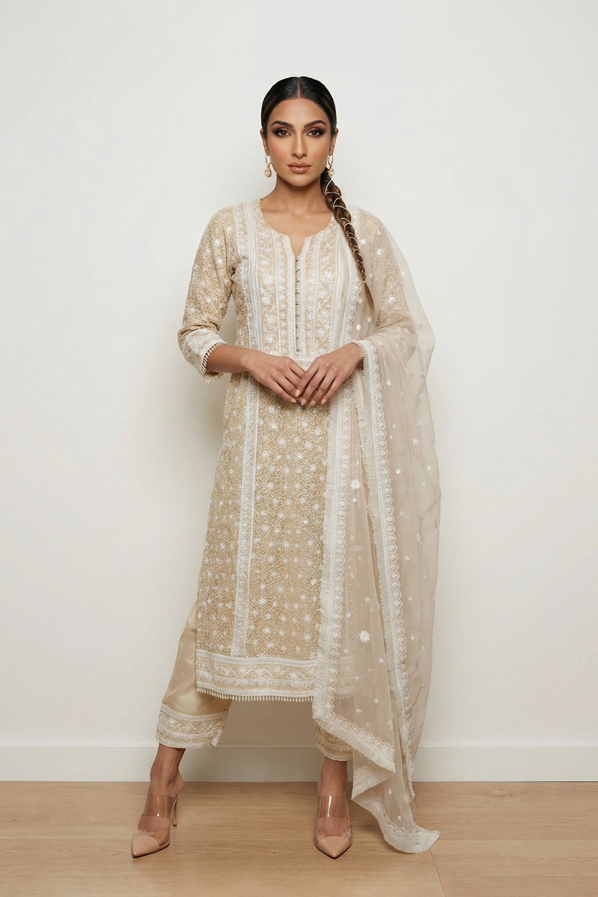 Nude Sequence Boxy Kurta