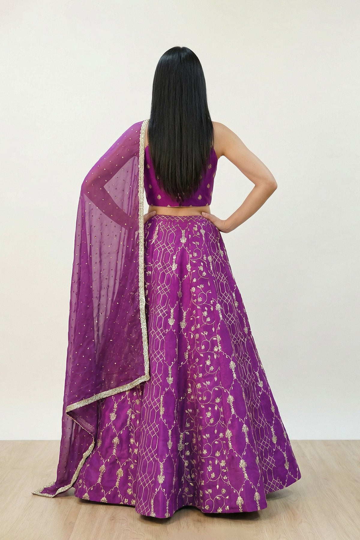 Purple Sheen Ghagra Set