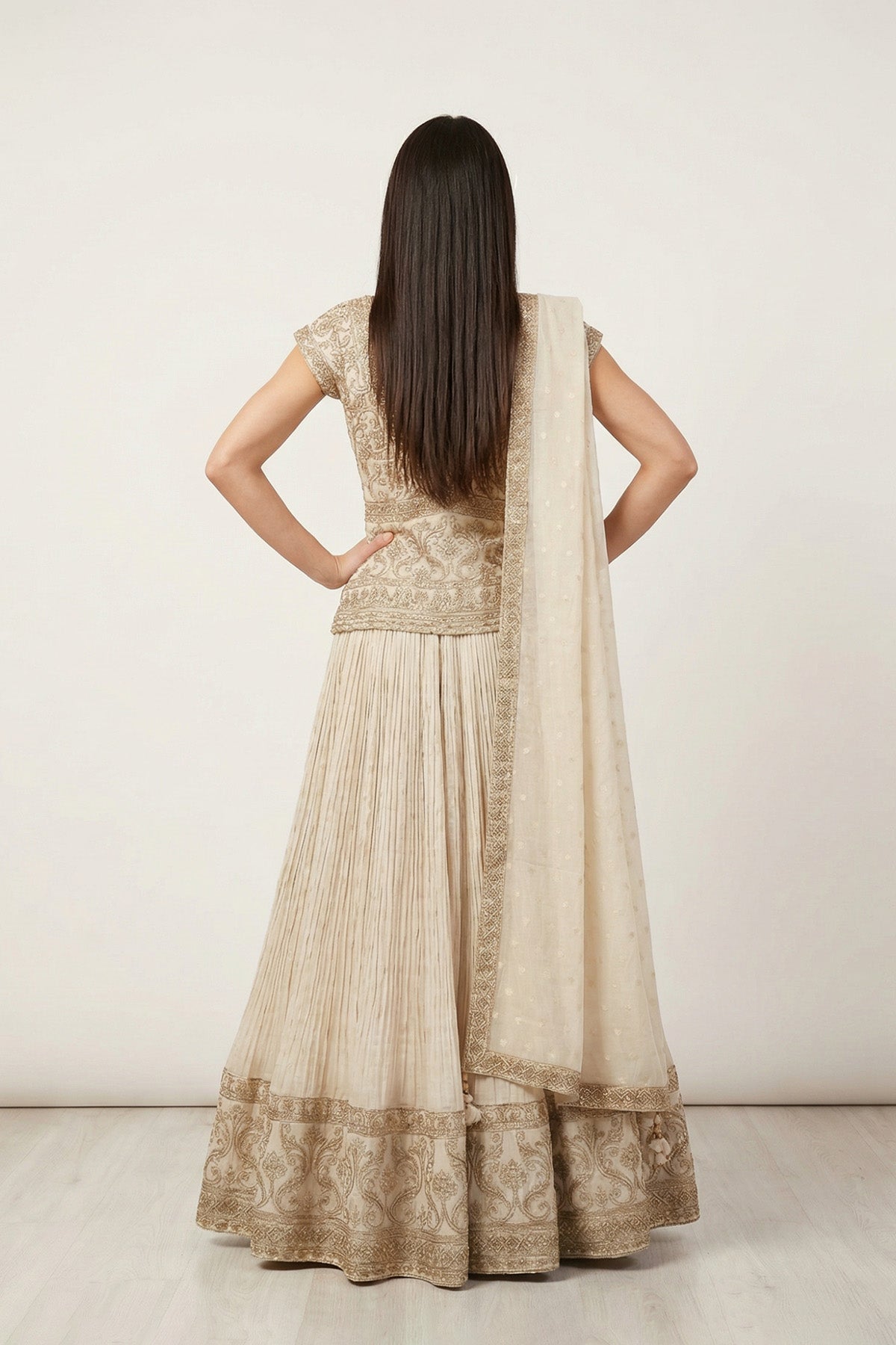 Beige Jacqline Ghagra Set