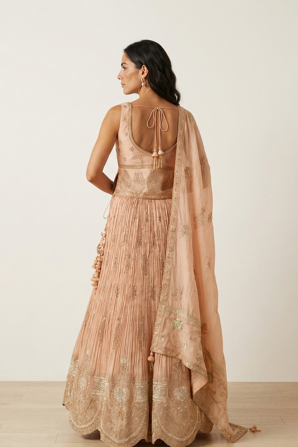 Peach SUFI CHOLI Ghagra Set