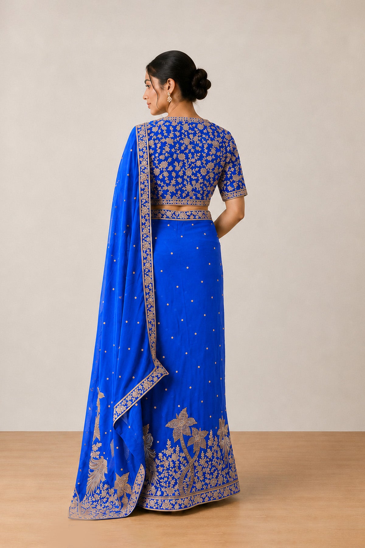 Blue Tree Saree