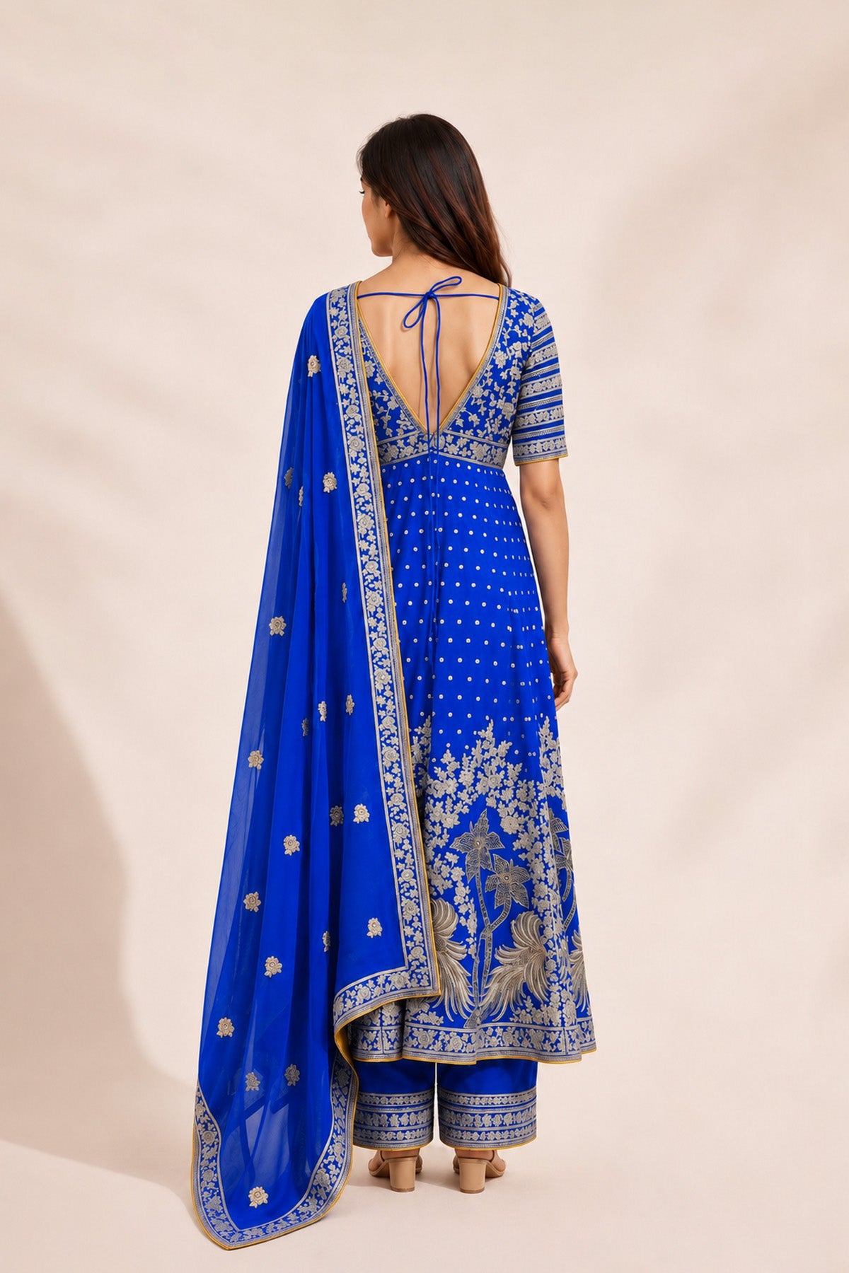 Blue Tree Anarkali Set