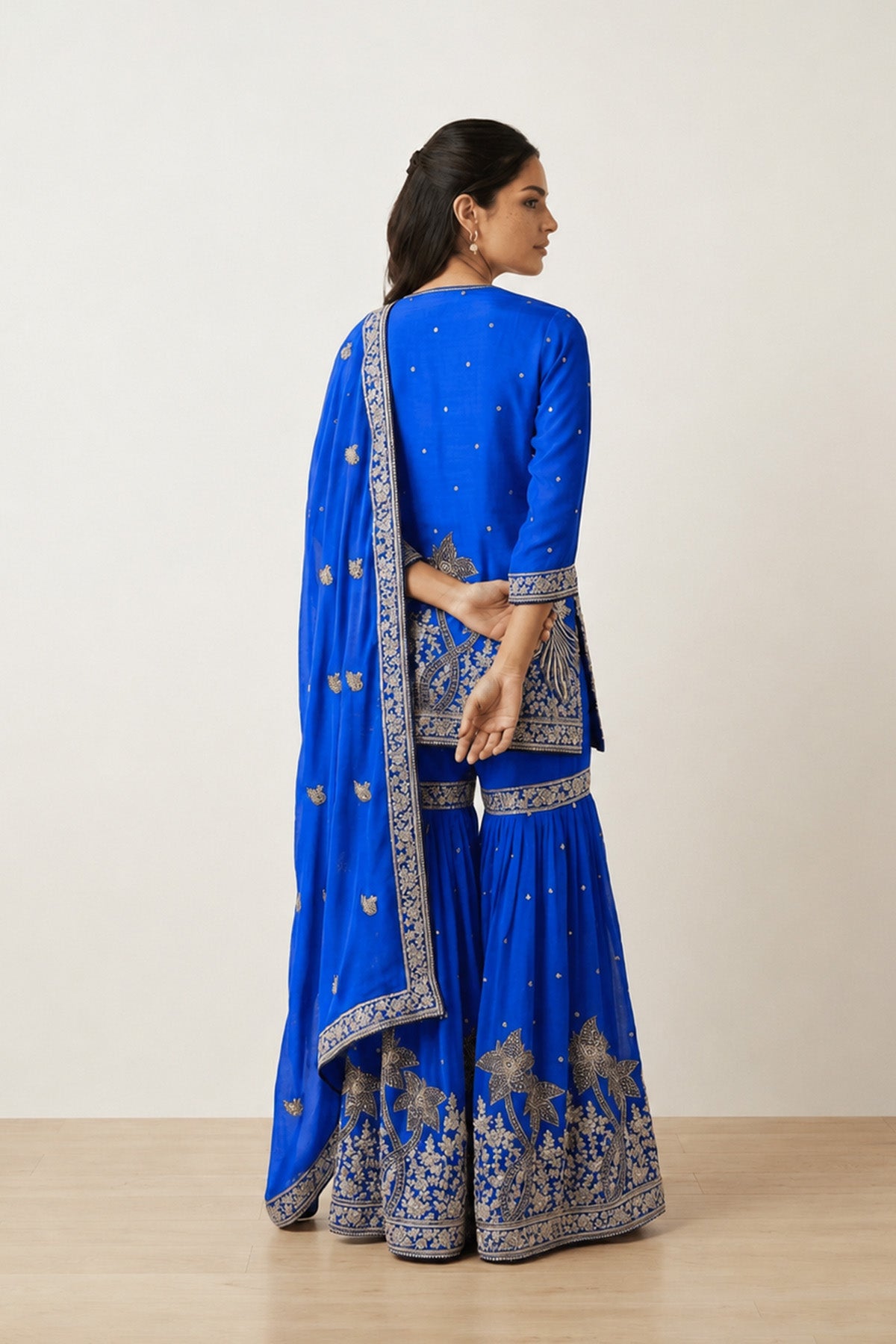 Blue Tree  Kurti Gharara Set