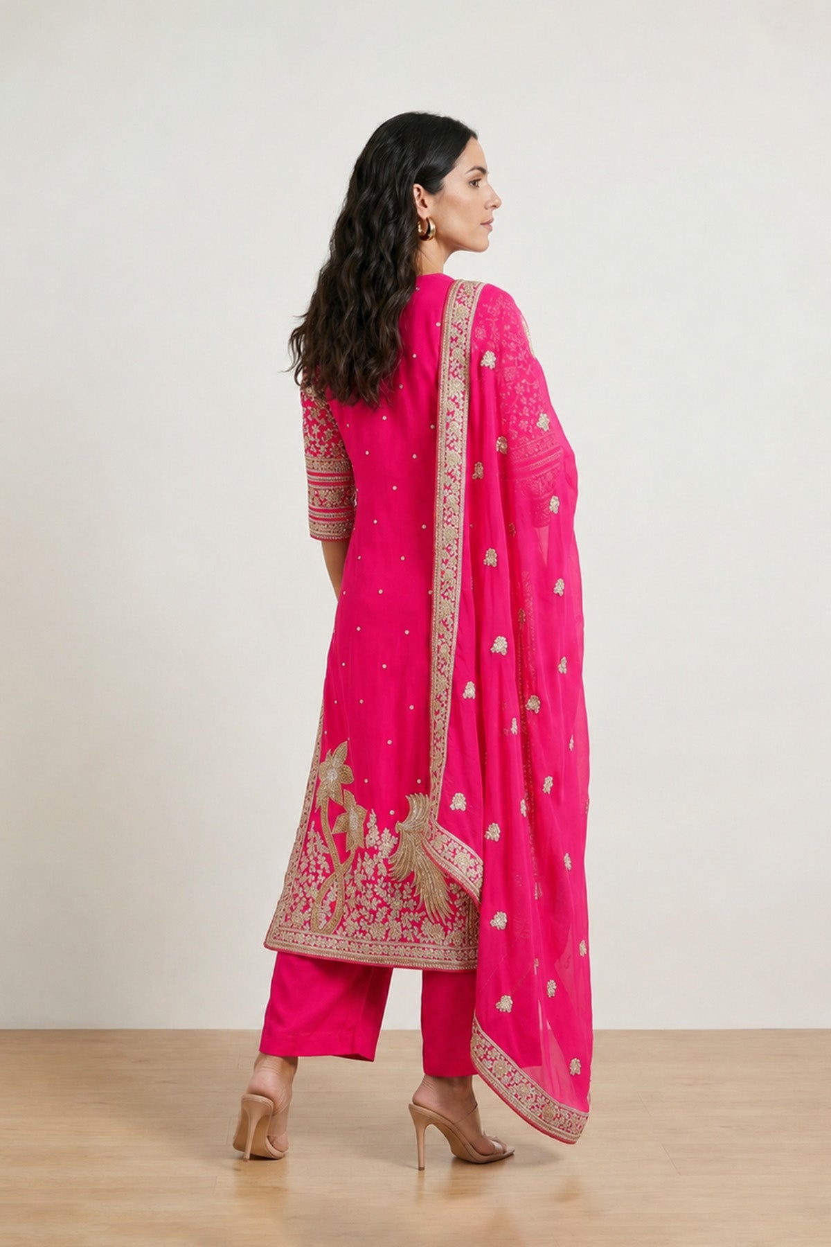 Pink Tree Boxy Kurta