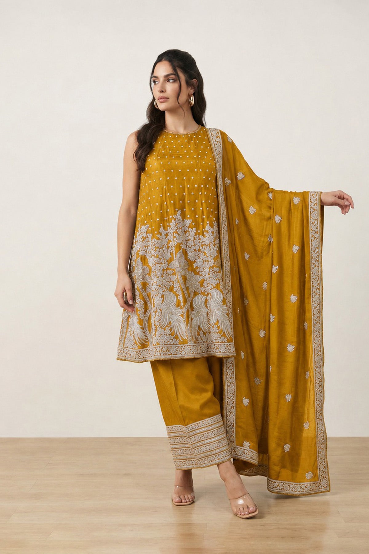 Mustard Tree Kurti Salwaar Set