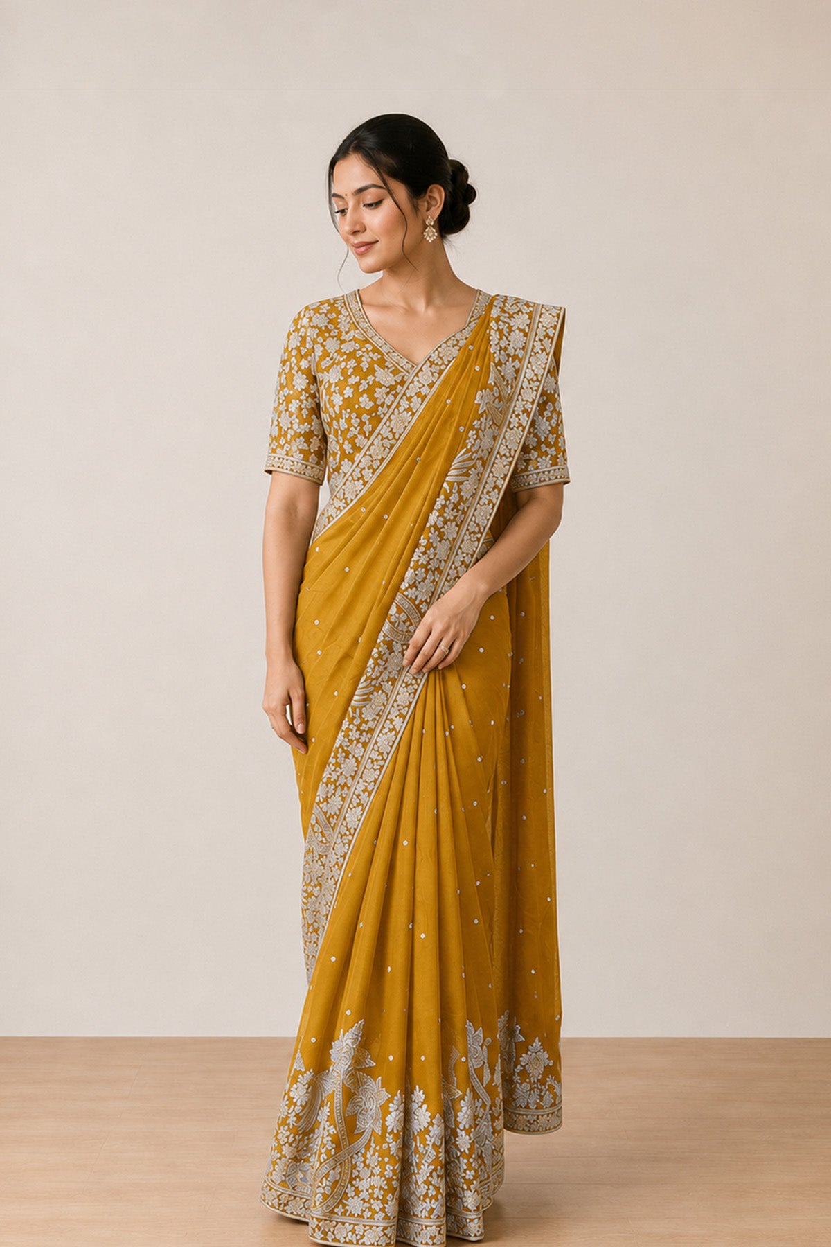 Mustard Tree Saree
